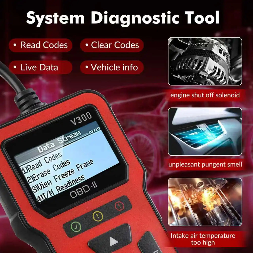 V300 OBD Scanner Car Diagnostic Tool with Color Screen Auto Scanner for Cars Code Reader Check Engine Light Fix OBD2 Scanner