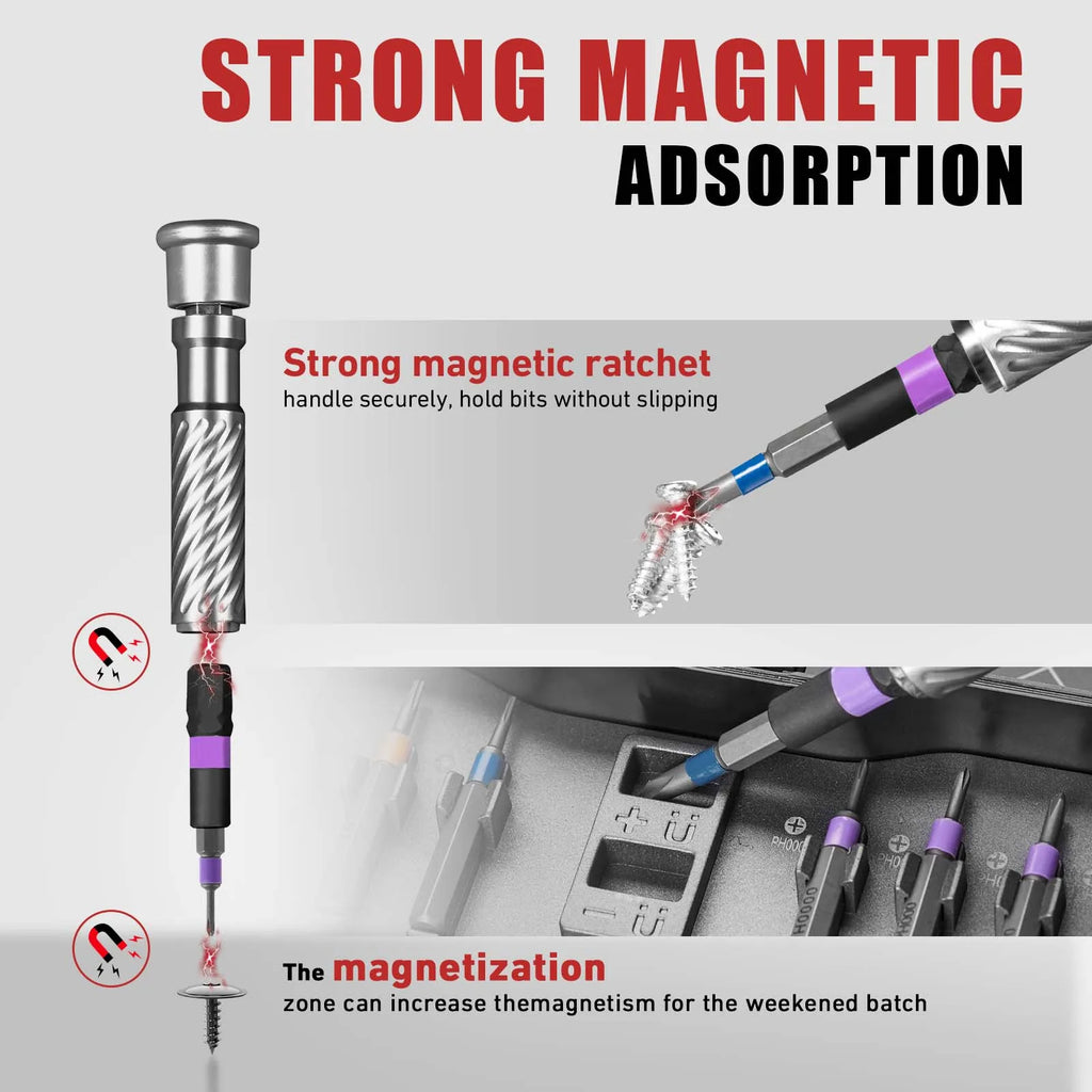 VMAN 100in1 Multifunction Ratchet Screwdriver Set Multi Magnetic Bits Mini Repair Tool Kit Household Tool For PC & Desk Etc.