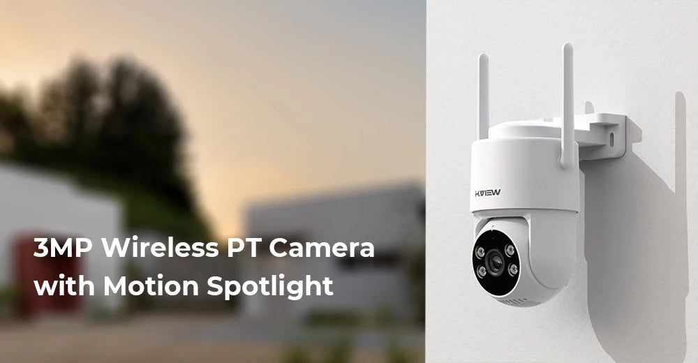 H.VIEW 3MP PTZ IP Camera WiFi Outdoor AI Human Detection Audio  Wireless Security CCTV Camera