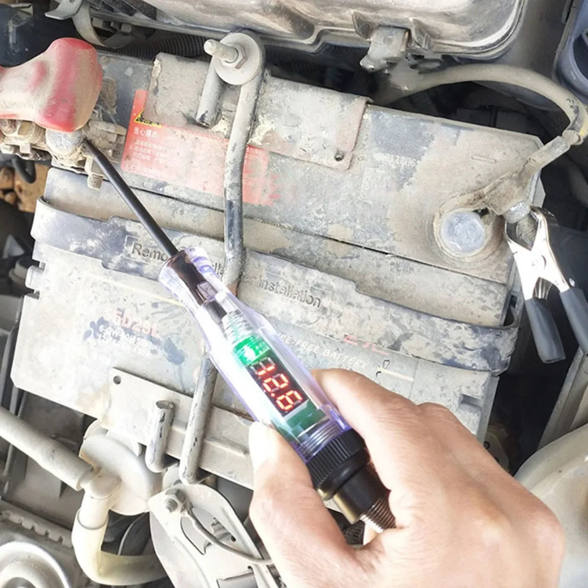6V 12V 24V Car Truck Voltage Circuit Tester Pen, 5V-90V Digital Display Auto Test Light Probe for Automotive