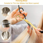 Professional Stainless Steel Hair Cutting Scissors Set Hairdressing Kit Cutting Thinning Shears Straight Razor Hair Combs Hair Clips Brush Storage Case Home Barbershop DIY Haircut Tools Perfect Gift for Dad Husband Boyfriend