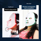 Wireless LED Face Mask 7 Colors Rechargeable Portable Facial Mask Skin Rejuvenation Skin Care Beauty Device