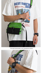 Outdoor Sports Crossbody Sling Bag Nylon Retro Waterproof Tear-Resistant for Cycling Running Hiking Outdoor Essentials