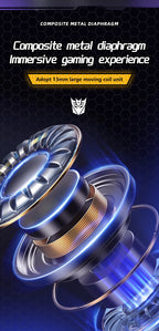 Ship From US Transformers TF-T01 Gaming Earphones Bluetooth 5.4 ENC Noise Reduction Headphones HD Call Music Earbuds Bumble Bee
