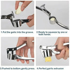 Stainless Steel Garlic Press, Manual Garlic & Ginger Crusher Kitchen Tool