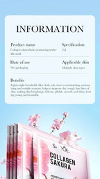 Sadoer Sakura Face Mask Facial Skincare Moisturizing Brightening Hydrating Firming Collagen Facial Masks Face Sheet Mask