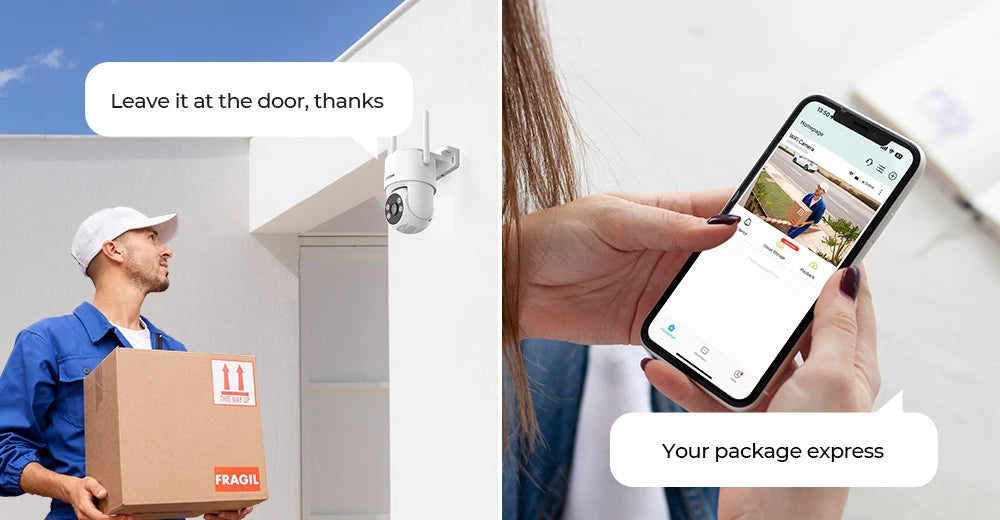 H.VIEW 3MP PTZ IP Camera WiFi Outdoor AI Human Detection Audio  Wireless Security CCTV Camera
