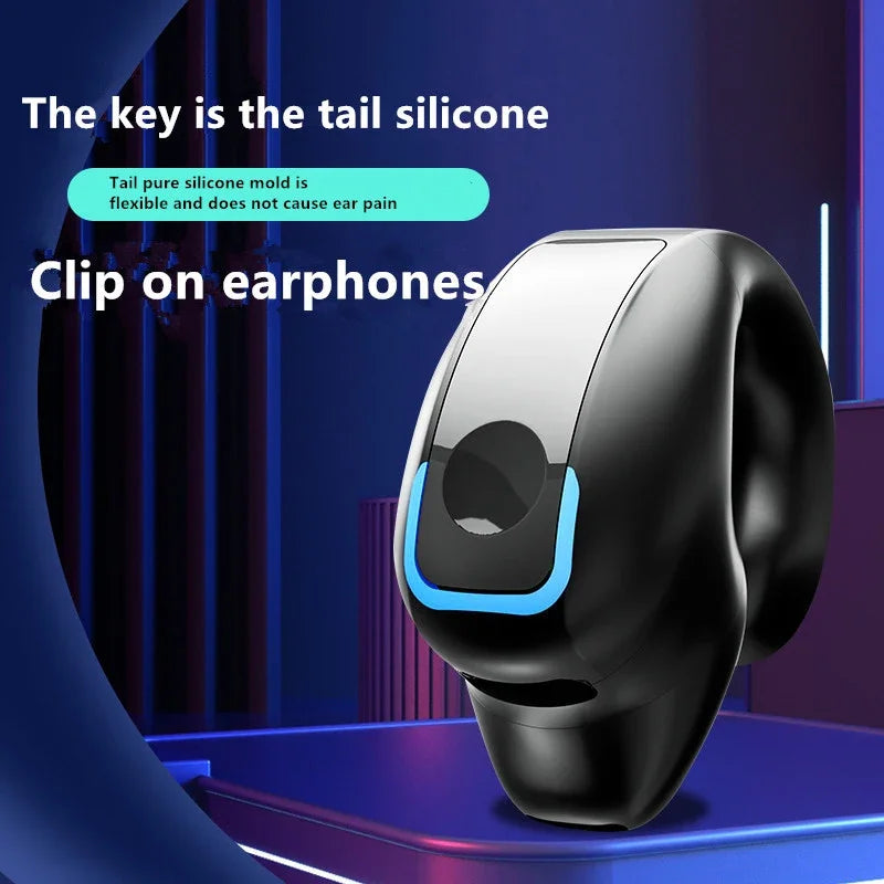 Earphone Clip Wireless Bluetooth Headphone Bone Conduction Headset High Quality TWS Auriculares Sport Noise Canceling With Mic - Nexvibe