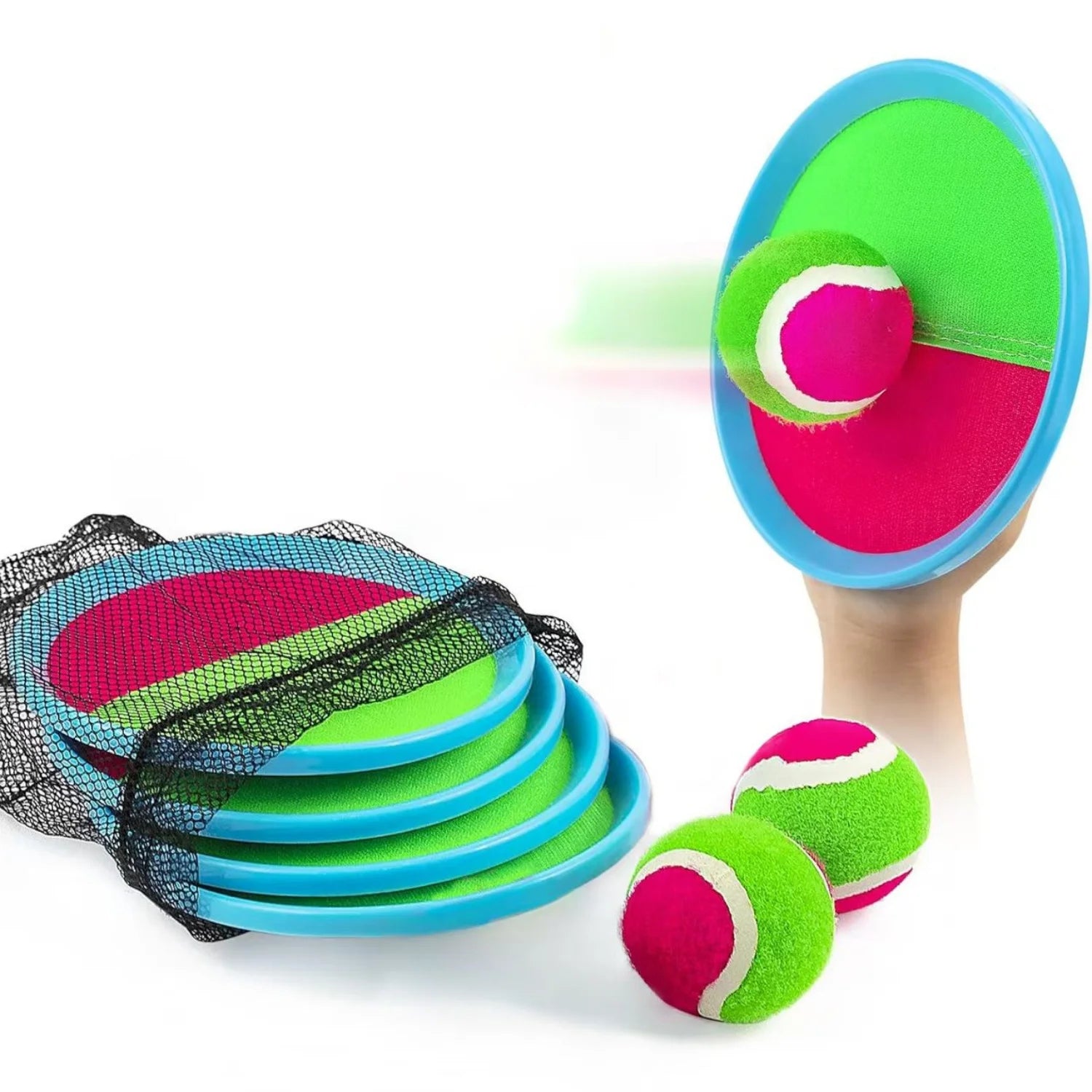 Sticky Ball Toys - Outdoor Play, Beach Toys, Throw And Ball Sets With 2 Paddles And 1Ball, Beach Play Set Playground Set For