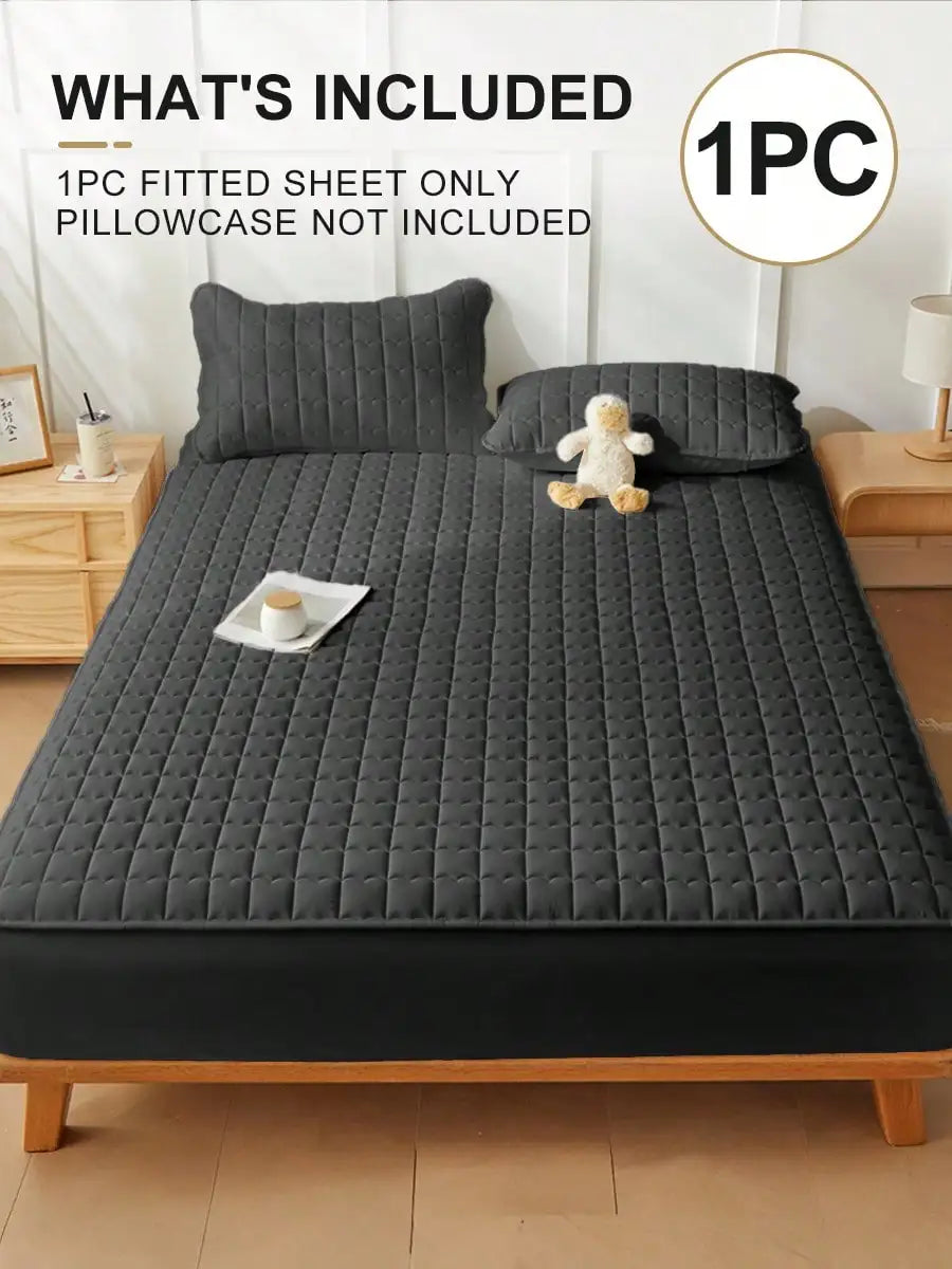 Curved Plaid Fitted Sheet, 30cm Deep Pocket. Available in Twin, Full, Queen, King and 7 colors. Waterproof, soft, breathable, wrinkle-resistant and snug-fitting, perfect for bedroom use as daily bedding.