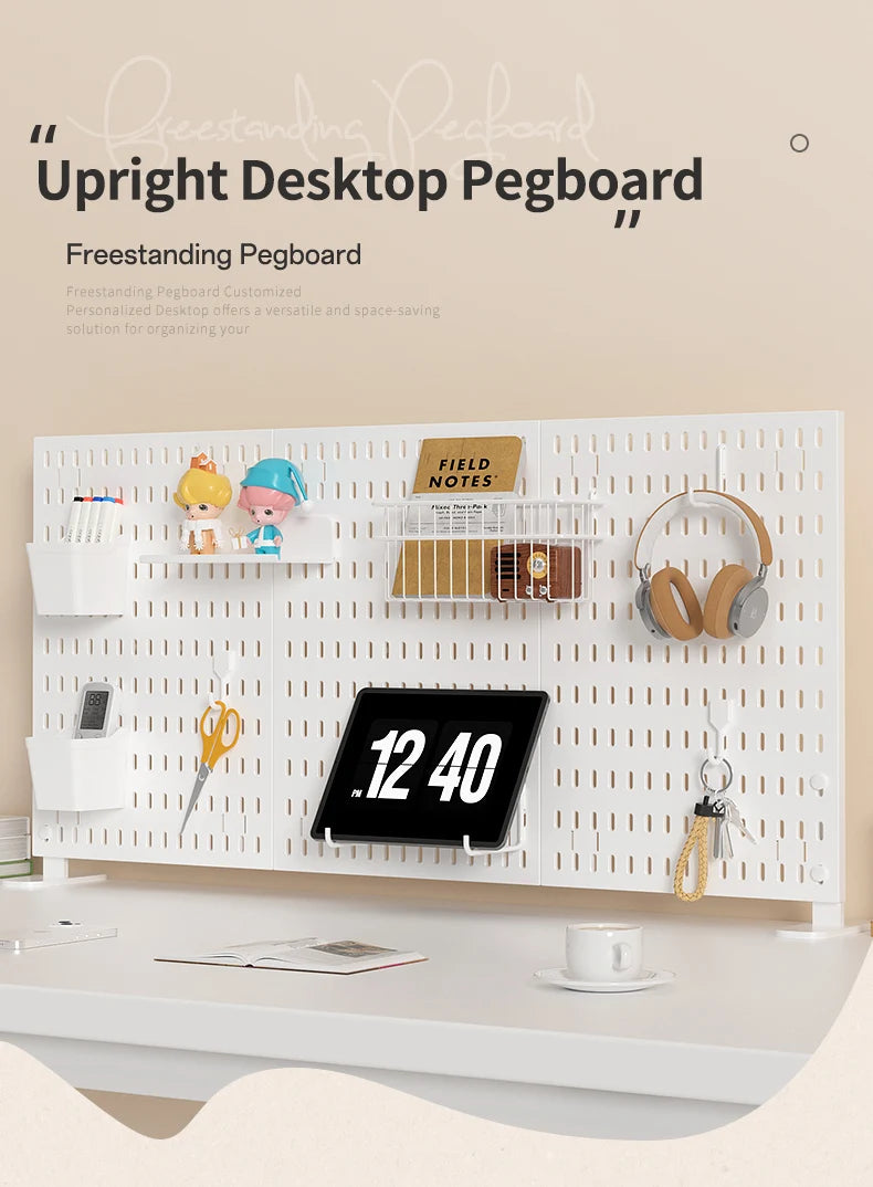Home Study Storage Pegboard: Suitable for Displaying Figurines, Desk-Top Standing & Clip-On Storage for Furniture Items