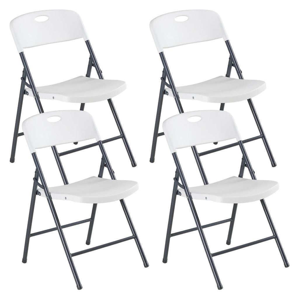 JHK 2/4/6 Pack Plastic Stackable Folding Chairs Portable Dining Chairs Set Heavy Duty with Ergonomic Back Easy to Use for Home