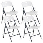 JHK 2/4/6 Pack Plastic Stackable Folding Chairs Portable Dining Chairs Set Heavy Duty with Ergonomic Back Easy to Use for Home