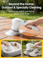 Effortless Electric Grease Scrubber, Rechargeable Cordless Power Cleaning Brush, for Kitchen Sink Tile & Stubborn Stains