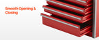 SucceBuy 5-Drawer 8.6in Metal Tool Box Red/Black Portable Small Tool Chest with PP Feet Pads for Garage Workshop Tools Storage