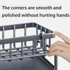 Kitchen Sink Organizer Carbon Steel with Tilted Water Tray Storage Rack for Sponge Brush 23×9×10cm
