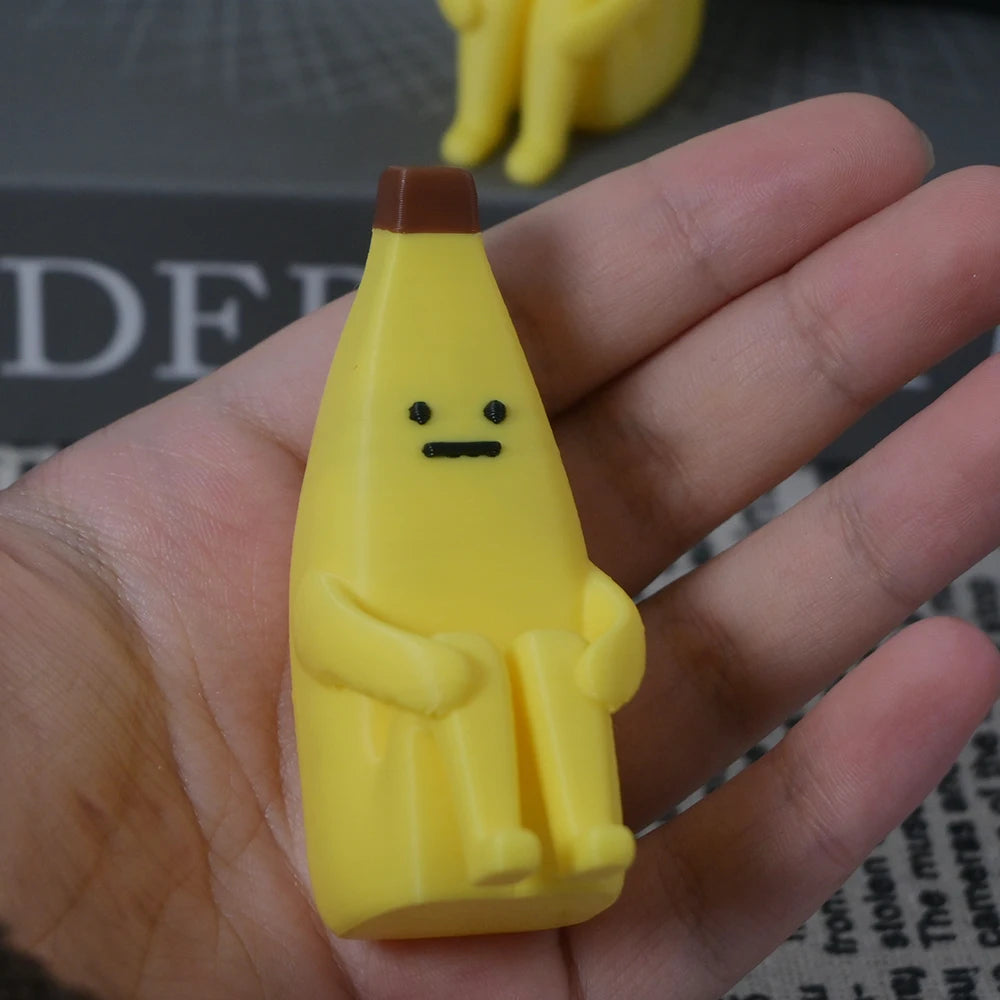 Anxious Banana 3D Printed Figurines – Durable Pla Decor for Home, Office & Car, Giftable