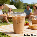 20 PCS PET Cold Drink Cups with Lids Leak-Proof Disposable Clear Plastic Cups for Iced Coffee Bubble Tea Smoothie