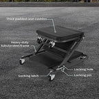 2-in-1 Foldable Garage Creeper Shop Seat, 300LBS Capacity Automotive Mechanic Repair Under Car Rolling Creeper Seat