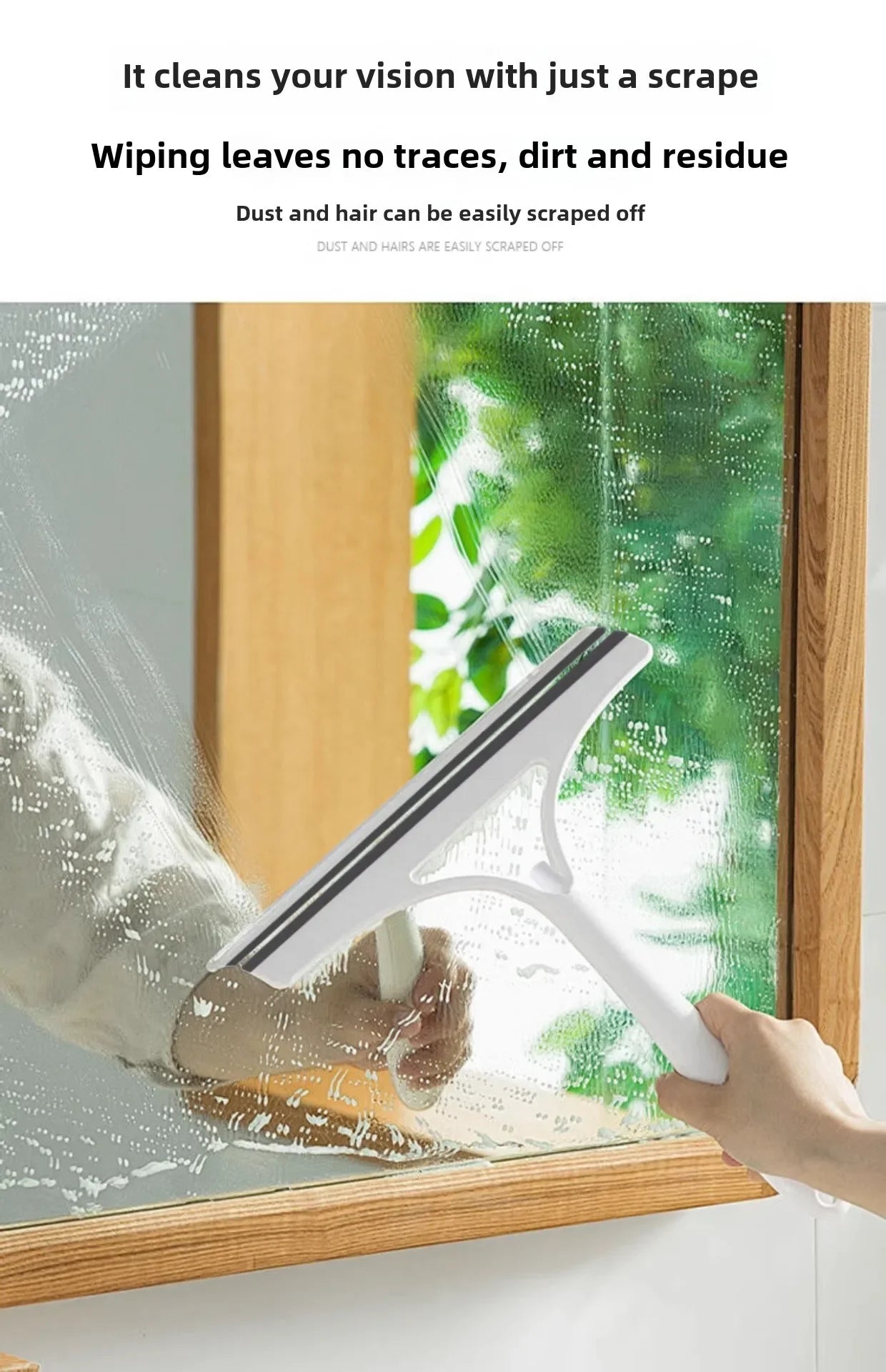3-in-1 Silicone Shower Squeegee Wiper Hand-held Spray Window Wiper with Nozzle Watering Can Bathroom Mirror Glass Cleaning Tool