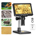 7inch Microscope 1200X 16MP HD Electronic Microscopes Camera Magnifier for Soldering Phone Repair Microscope, Coin, PCB, PC View