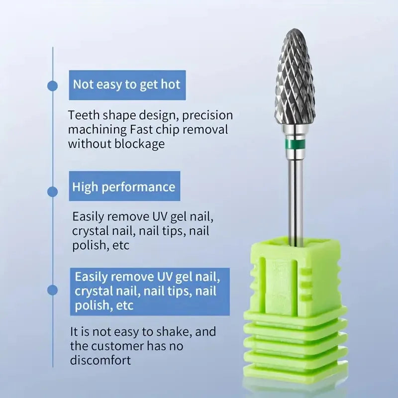 Tungsten Carbid Nail Drill Bits Electric Manicure Drill Accessory Milling Cutters for Nail Gel Polish Remover Nail Tools Efiles