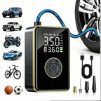 Tire Inflator Portable Air Compressor,150 PSI Cordless Mini Air Bike Auto Shut-Off Pump with Digital Display Pressure Gauge, Fast Inflation & LED Light for Car Tires,Motorcycles,Bikes,Balls