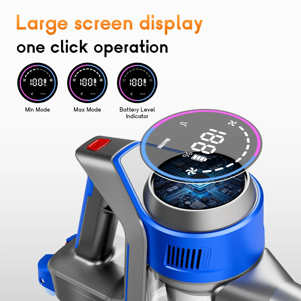 Honki 78KPA Cordless Vacuum Cleaner with LED High Power Strong Suction Wet and Dry Handheld Vacuum Cleaner for Pet Hair Carpet