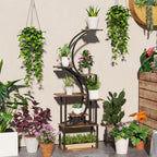 8-Tier Plant Stand, 62inch S-Shaped Plant Stands, Carbonized Treatment