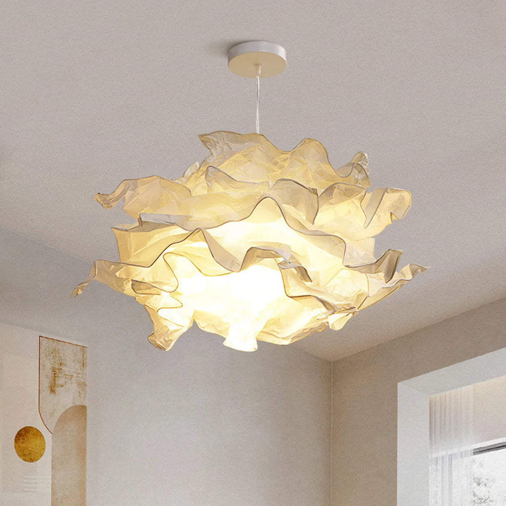 Art DIY Cloud Lamp Shade Flower Light Shade Paper Ceiling Lampshade Decoration Chandelier Pendant for Living Room Bedroom