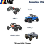 AMK 1/10 Overdrive 30% Metal Differential LCG Transmission with POM Skid Plate for RC Crawler Axial SCX10 Capra Element Gspeed