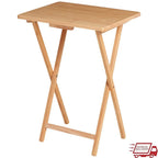 Indoor Folding TV Tray Table Portable Lightweight Solid Rubberwood Space Saving Easy Storage No Assembly Required Compact Design