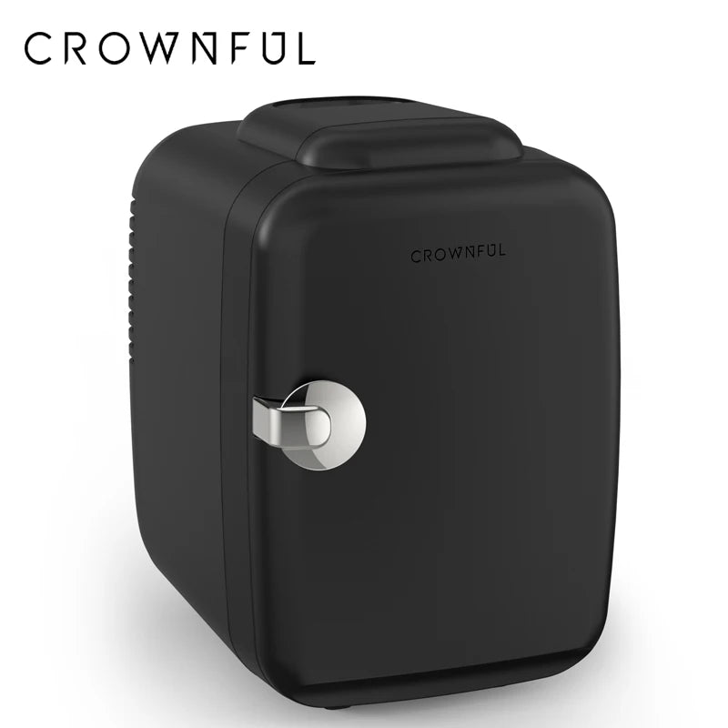 Crownful 4L Mini Fridge 110V 220V Beauty Makeup Skincare Refrigerator AC/DC Heated Cooling Beauty Refrigerator Car Mini Fridge