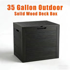 35 Gallon Large Outdoor Resin Storage Box With Lockable Lid - Heavy-Duty Deck Box For Patio Furniture Cushions, Pool Accessories