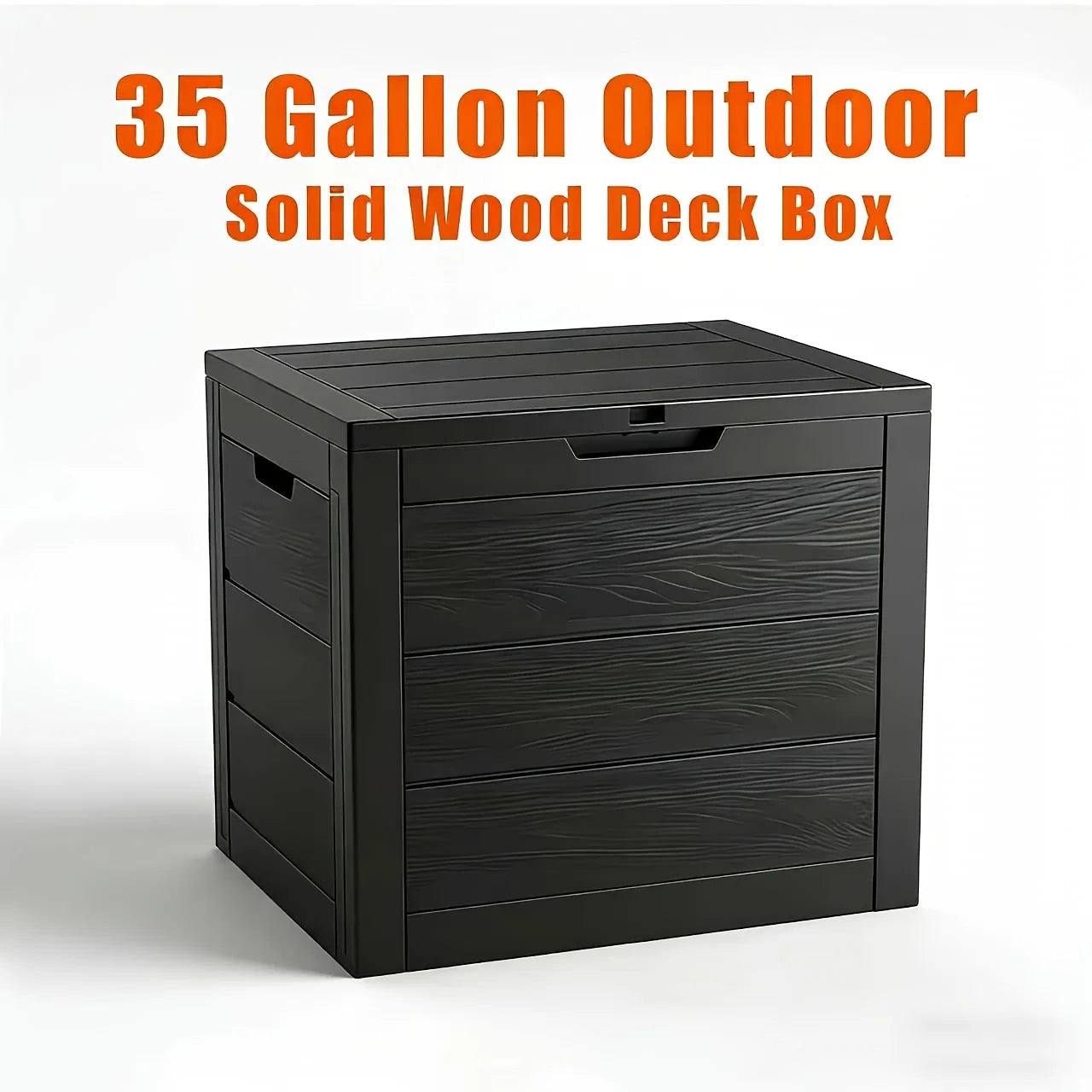 35 Gallon Large Outdoor Resin Storage Box With Lockable Lid - Heavy-Duty Deck Box For Patio Furniture Cushions, Pool Accessories