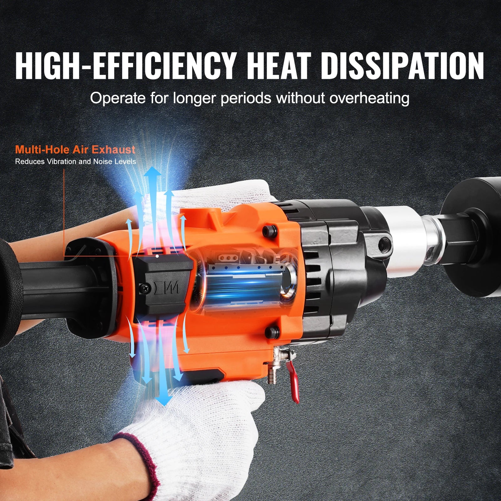 SucceBuy 2000W/2600W Handheld Core Drill Machine Drilling Diameter Wet&Dry Diamond Core Drill Rig Rugged Concrete Core Drill