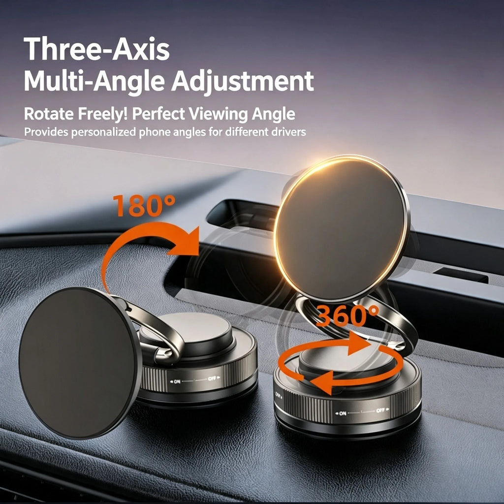Magnetic Suction Cup Phone Mount for Magsafe 360° Adjustable Magnetic Car Phone Holder Pocket Size Foldable Car Mount