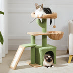 Cat Tree Cat Tower for Indoor Cats 2 Styles Cat Activity Tree with Cat Scratching Posts Big Hammock and Removable Top Perch Grey