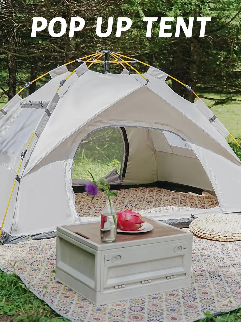 Small Silver Compact Auto-Tent - Quick 60-Second Setup Sunshade for 3-4 People, All-Weather & Portable
