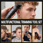 Professional Hair Clipper Set for Men, Cordless Haircut Kit Hair Clipper T-Blade Trimmer Electric Shaver