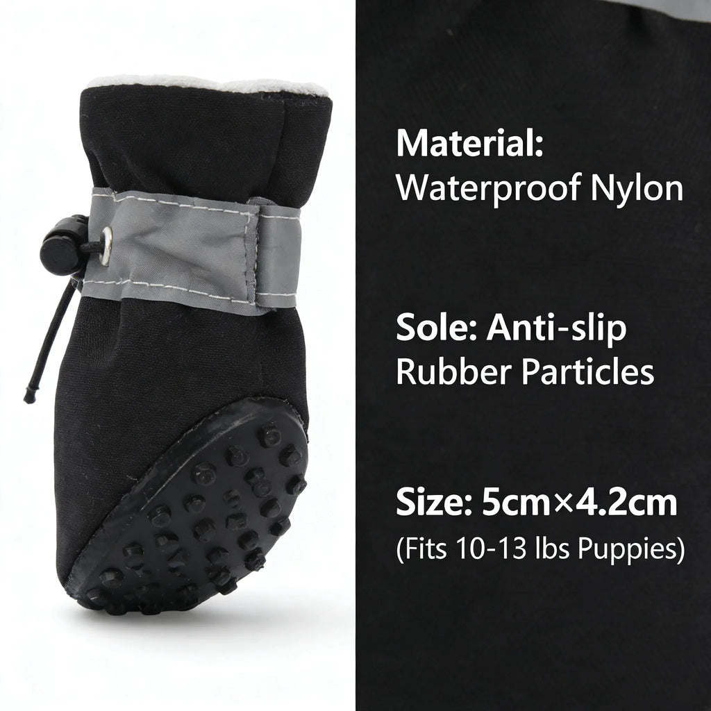 Small Dog Puppy Shoes Waterproof Anti Slip Soft Sole Boot Size 5x4.2cm for Puppies 10-13 lbs New Arrival