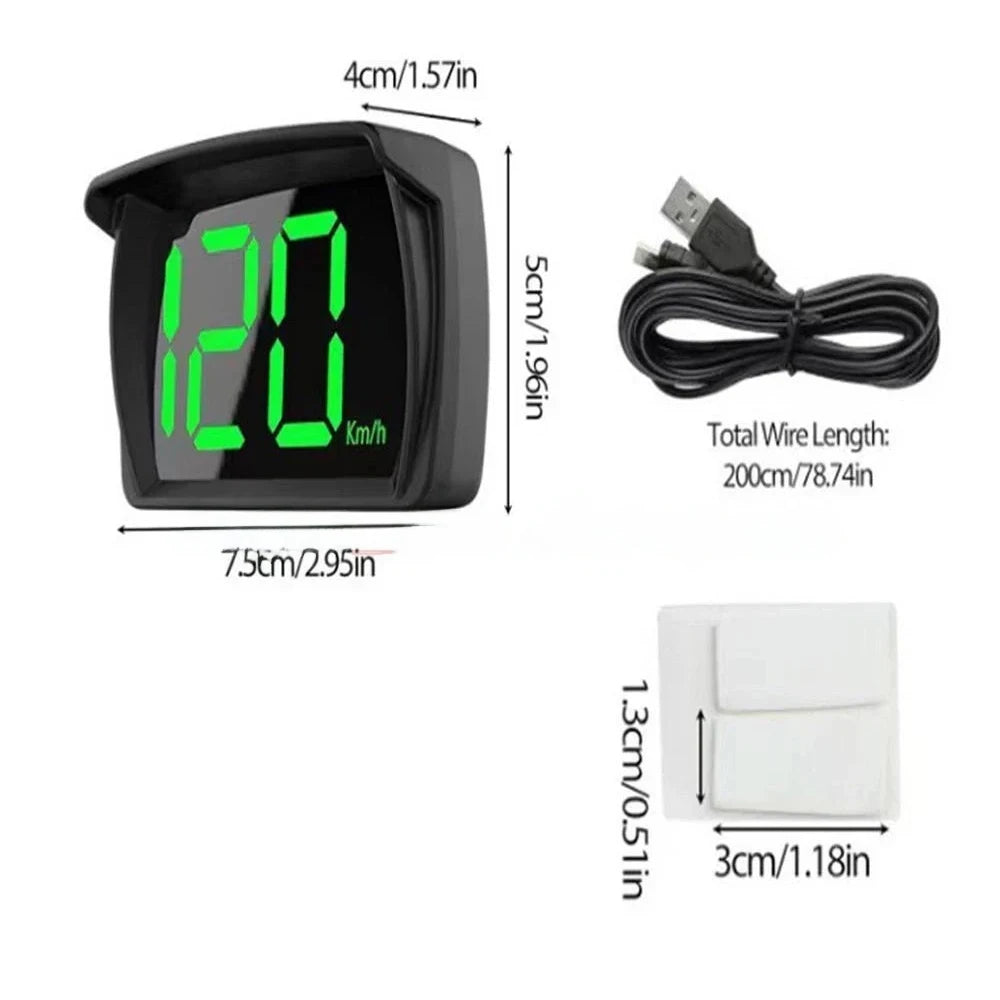 NEW Universal Car GPS Digital HUD Speedometer Dual Chips KMH MPH Reminder Meter HD LCD Display Plug Play For All Vehicle PH043