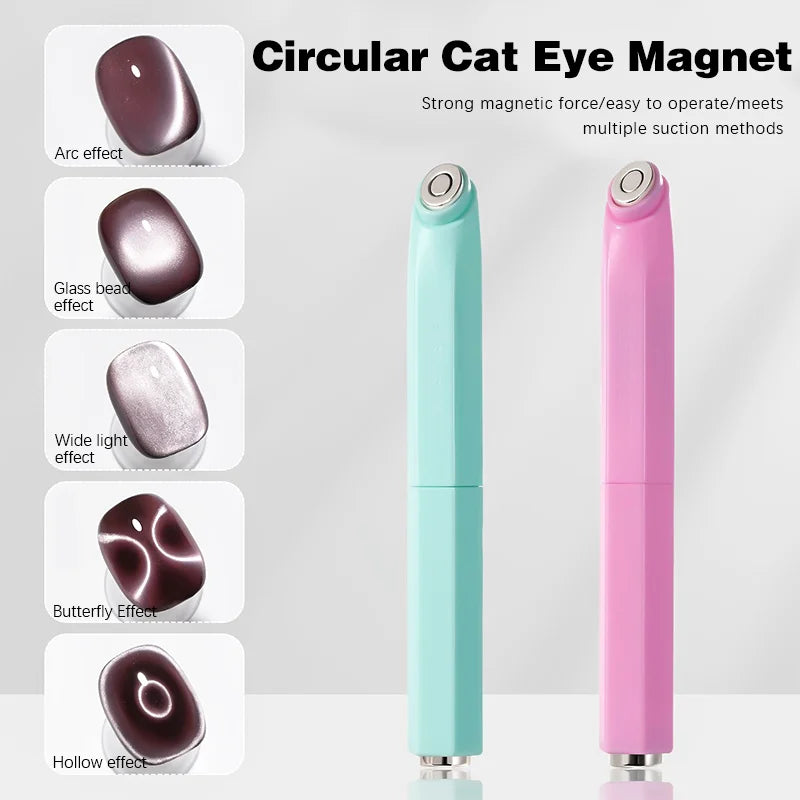 3-In-1 Aperture Shape Cat Eye Nail Art Magnet Tool Black Hole Nail Magnetic Pen for DIY 3D Special Velvet Magnetic Cat Eye Gel
