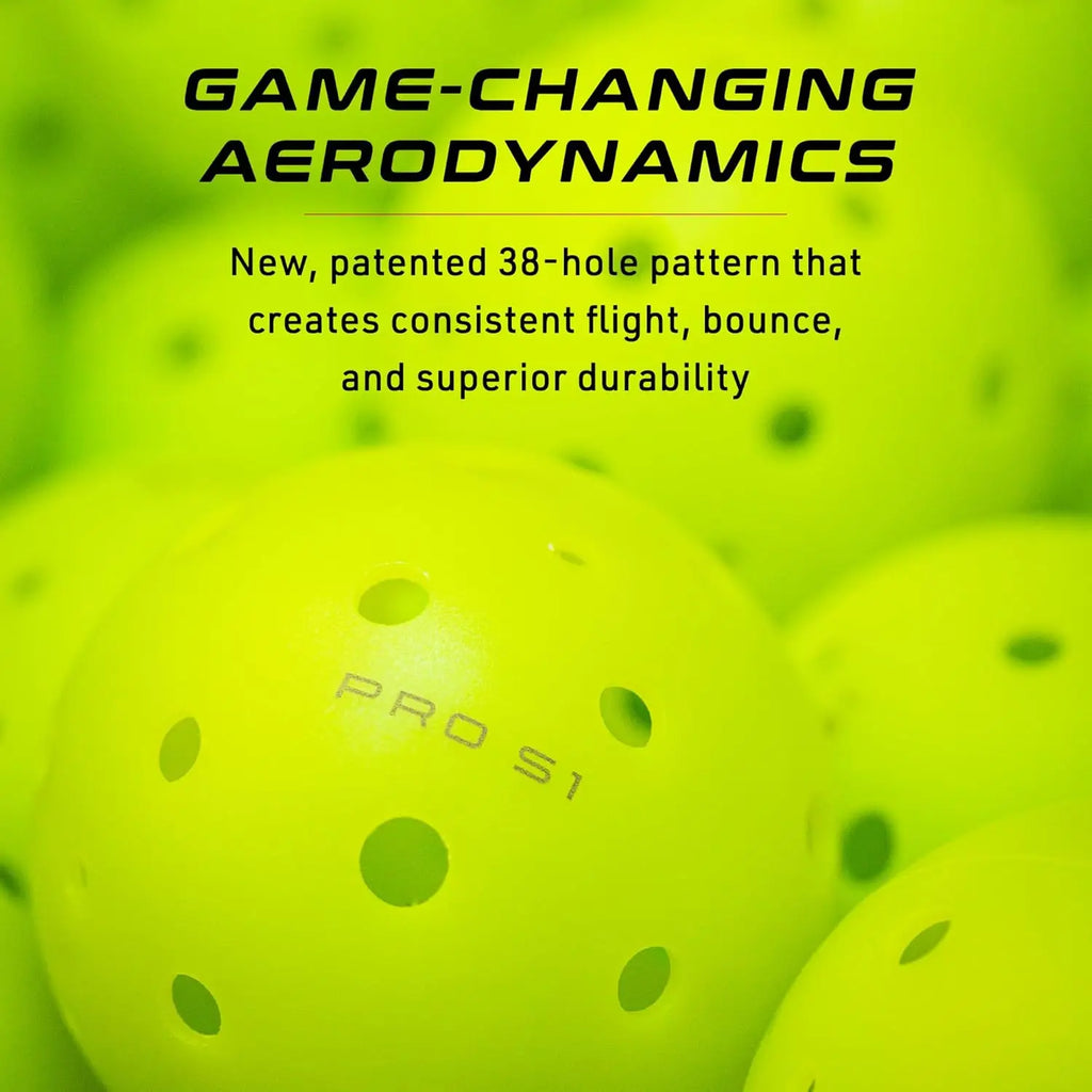 38 Hole Outdoor Pickleball Balls with Crack-Resistant Design and Advanced Aerodynamics for Tournament Play