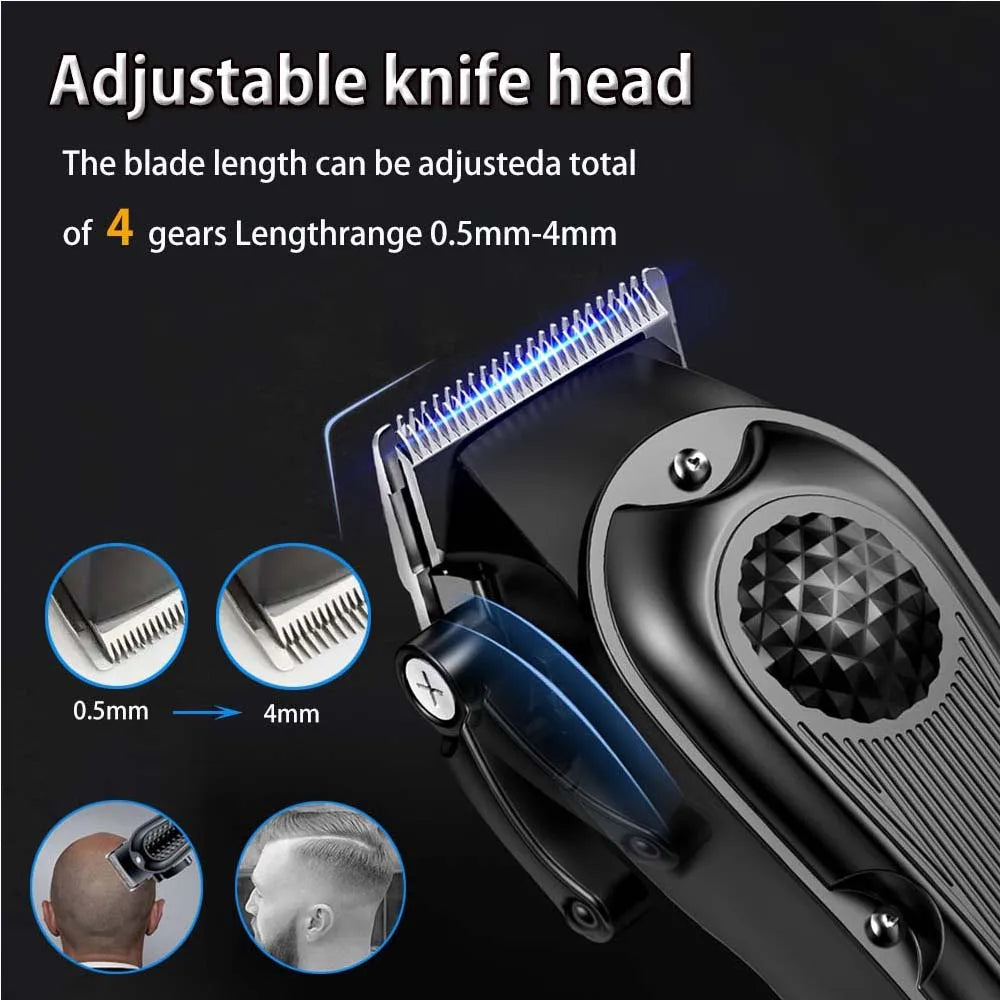 Professional Hair Clippers with LED Display, Cordless Rechargeable Trimmer & T-Blade Shaver for Men, Balding Grooming Kit
