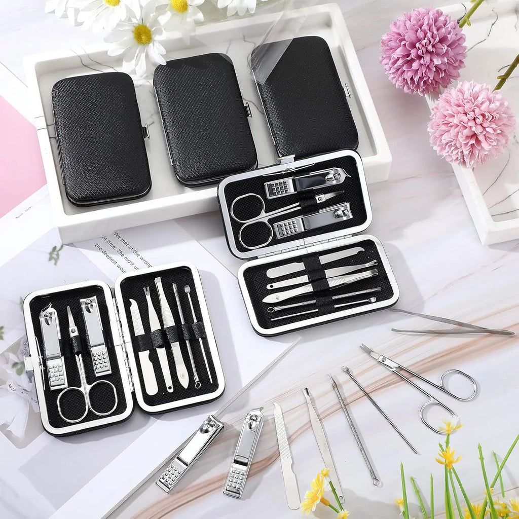 Complete Nail Tool Set 1 Units, 8 Essential Tools per Kit, Sharp Blades & Safe Handles, Easy to Carry in Pocket or Bag