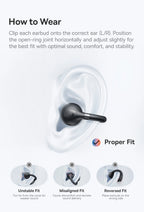 Baseus Bass BC1 Open Ear Earbuds Clip-On Headphones Open-Ring Comfort Clip Earphones SuperBass 4-Mic Clear Calls Sports Earbuds
