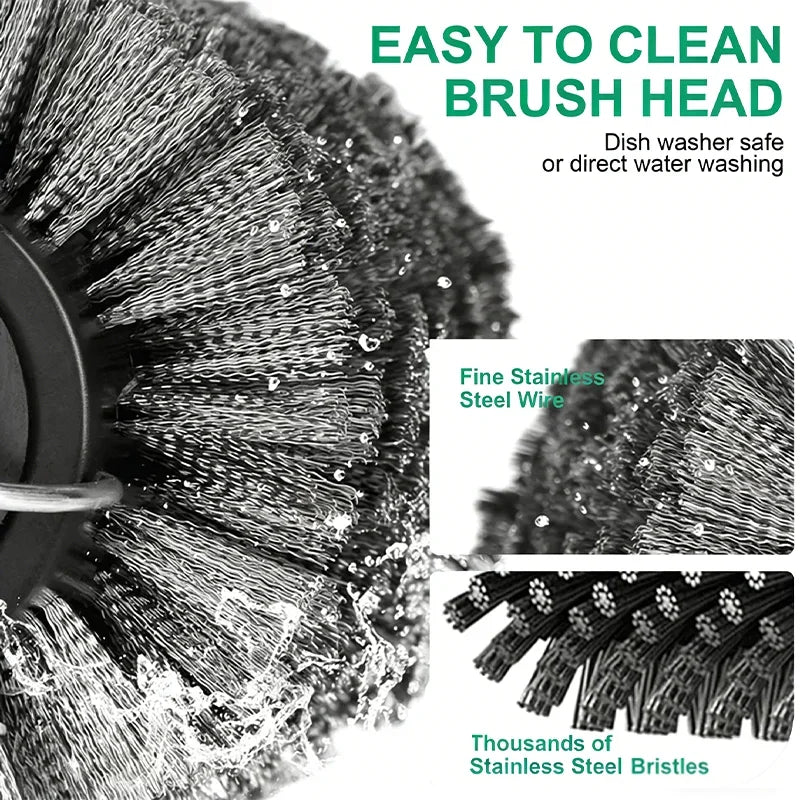 Electric BBQ Cleaning Brush, Rotating BBQ Cleaning Tool, 3 Speed Settings, 2600mAh, Suitable for Outdoor BBQ Grills, Steam BBQ Cleaning Brush Accessories