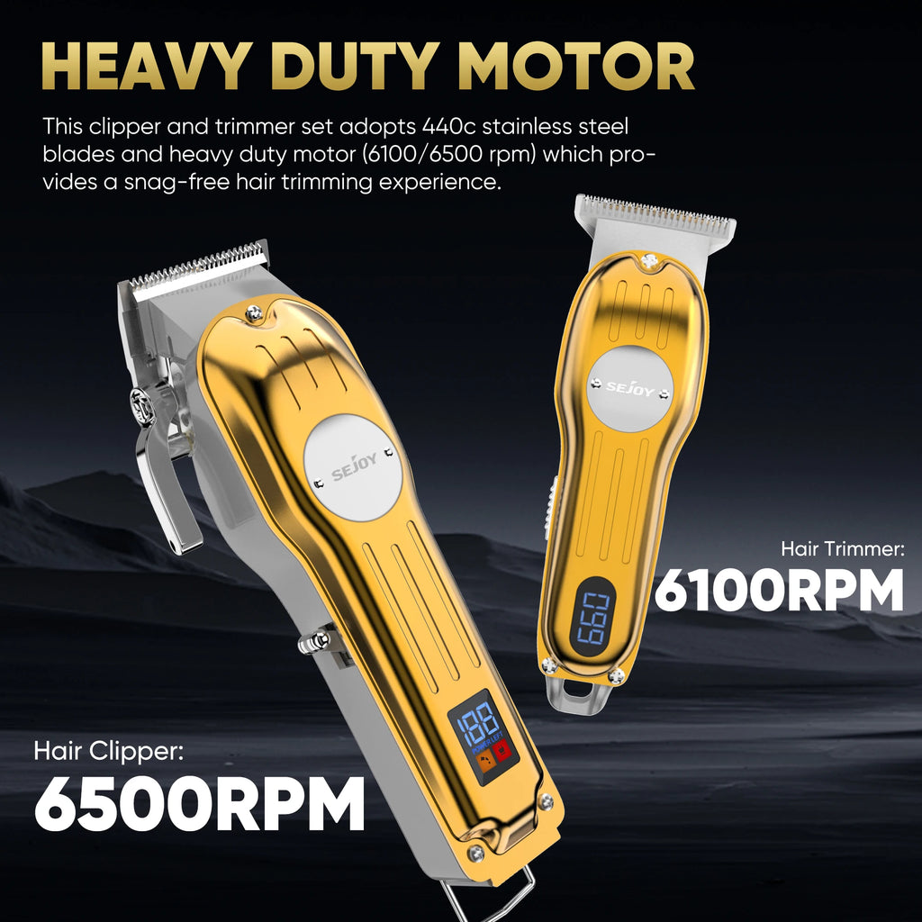 Sejoy Professional Combo Kits Hair Clipper Electric Hair Trimmer Set For Men Rechargeable Cordless Haircut Machine for Barber