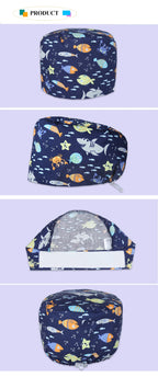 Shark Pattern Scrub Cap for Men Women 100% Cotton Healthcare Surgical Dentist Skullcaps Hospital Working Hats K329